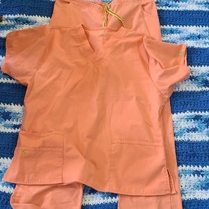 Orange WonderWink Scrub Set